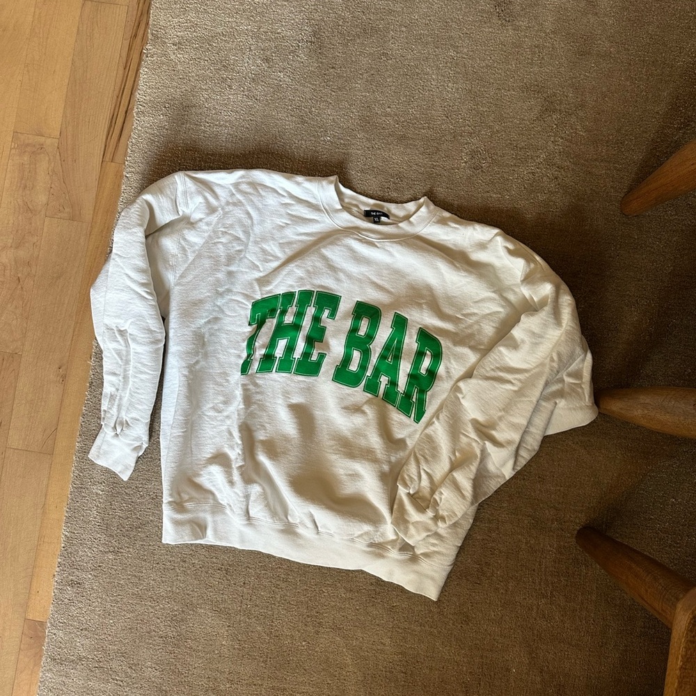 White and Green The Bar Sweatshirt